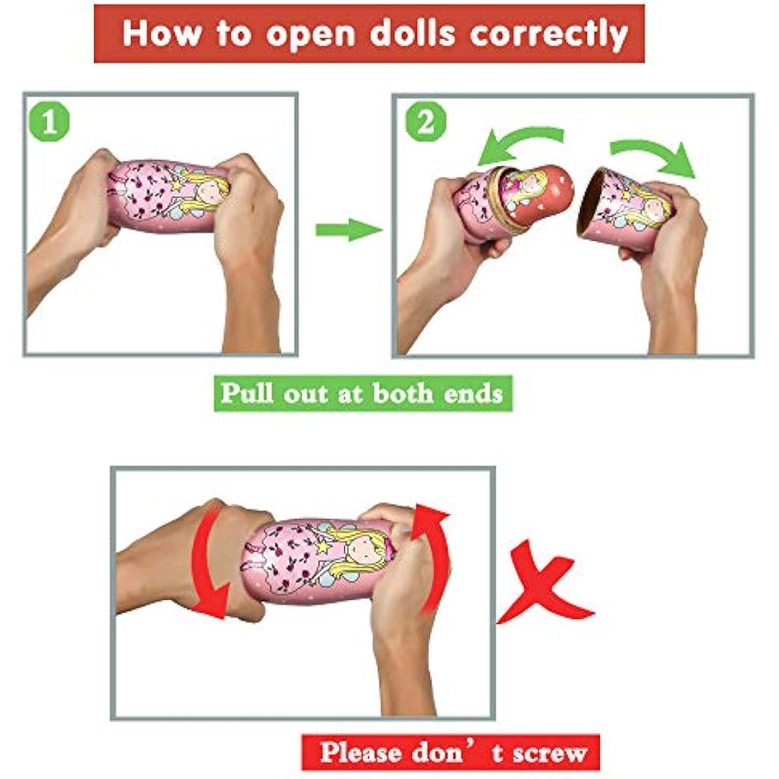 HYCLES Nesting Dolls for Kids for Kids Xmas Gifts Matryoshka for Boys Girls Wooden Toys Angel