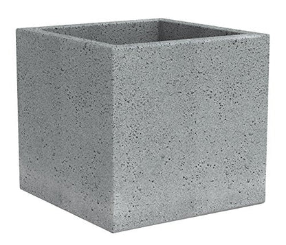 Scheurich C-Cube planter, plastic, STONY GREY, 38x38 cm, H?he 33 cm