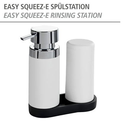 WENKO Washing Station, Silicone, White, 15 x 18 x 7 cm