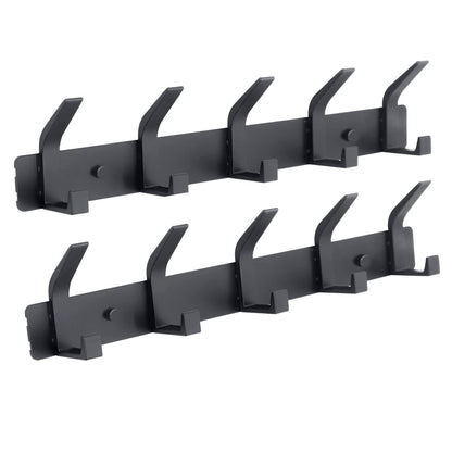 Coat Rack Wall Mounted,5 Coat Hooks for Hanging Coats,Heavy Duty Metal Double Hook Rack Hook Rail,Coat Rack with Hooks,Wall Mount Coat Hanger for Hat