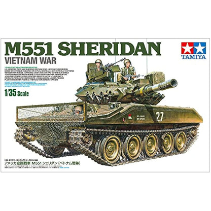 Tamiya TAM35365 Militär 35365-1:35 US M551 Sheridan Vietnam, Model Building, Plastic Construction kit, Unvarnished, Green