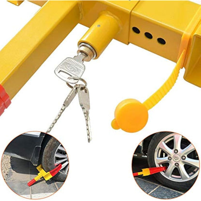 Xample® 2 Pcs Heavy Duty Wheel Clamp Lock - Adjustable Anti-Theft Safety Security Lock for Boats, Trailers, Motorcycle, Truck, 3 Keys