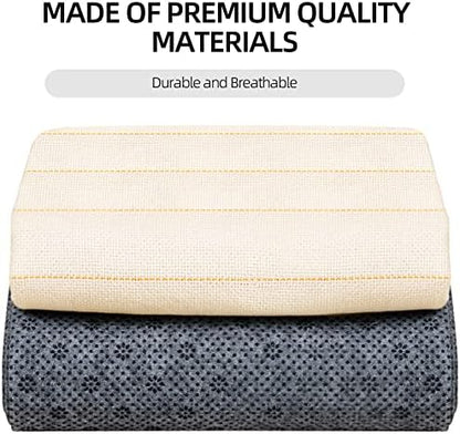 ROCKY&CHAO 79x59Inch Tufting Cloth with Yellow Marked Lines for Rug Tufting, 70x39Inch Non-Slip Backing Felt Cloth for Tufted Rugs, Monk Cloth Rug Tufting Kit for Tufting Gun, Punch Needle