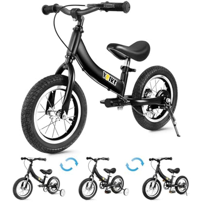 YBIKE Balance Bike 2 in 1,The Dual Use of a kids' Balance Bikes and Kids Bike, for 2 3 4 5 6 7 Years Old -12 14 16 Inches with Training Theory, Brake, Pedal