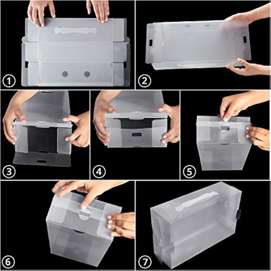 Kurtzy Clear Plastic Shoe Storage Boxes (40 Pack) - Suitable for Women's, Men's and Children's Shoes - Foldable, Corrugated and Stackable for Storage and Travel