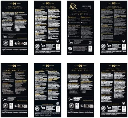 L'OR Favourites Assortment - Nespresso Compatible Coffee Pods (Pack of 8, Total 80 Drinks)