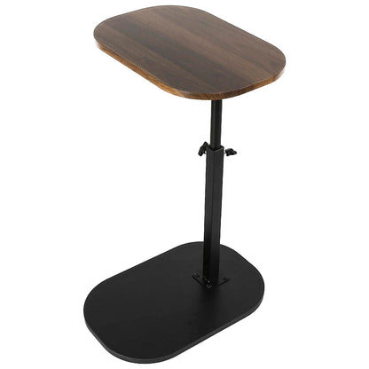XUDREZ Adjustable C Shaped Side Table, 360°Swivel End Table, Living Sofa Table, Modern Small Coffee Table for Bed/Bathtub (Black-Walnut)