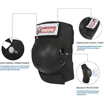 Youth/Kids Knee Pads Elbow Pad Wrist Guards Protective Gear Set for 3-15 Years Child Roller Skates Skateboard Inline Rollerblading Cycling BMX Bike Skating Scooter Riding and Other Outdoor Sports