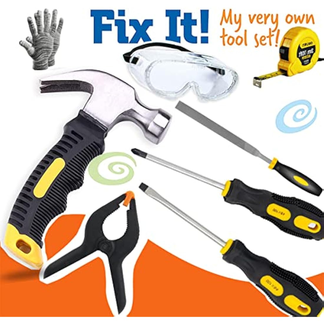 QeeHeng Kids Real Tools Set, Woodworking Tool Set, 30 PCS Builder Children Real Hand Tools Kit Construction Learning, Home DIY Play for Boys & Girls Beginner Learning Gift, Come with Tool box