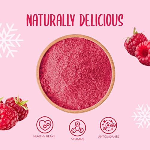 Freeze Dried Raspberry Powder 250g - Finely Milled Fruit Powder - 100% Pure and Natural, No Added Sugar or Preservatives Dehydrated Ground Raspberries for Baking, Smoothies, Desserts, Icing, Frosting
