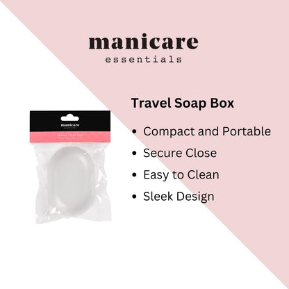 Manicare Travel Soap Case, Portable Soap Box, Frosted Plastic Container To Keep Soap Clean, Bathroom And Travel, Waterproof Soap Dish With Lid