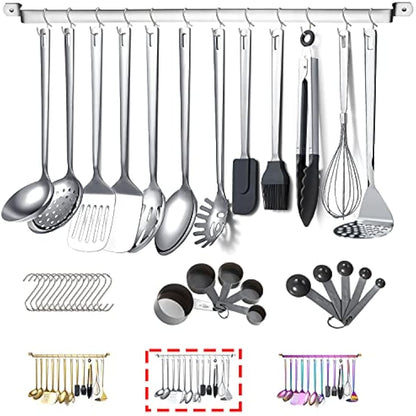 Stainless Steel Cooking Utensils Set,Kyraton 37 Pieces Kitchen Utensils Set,Kitchen Gadgets Cookware Set,Kitchen Tool Set with Utensil Holder Non-Stick and Heat Resistant.Dishwasher Safe