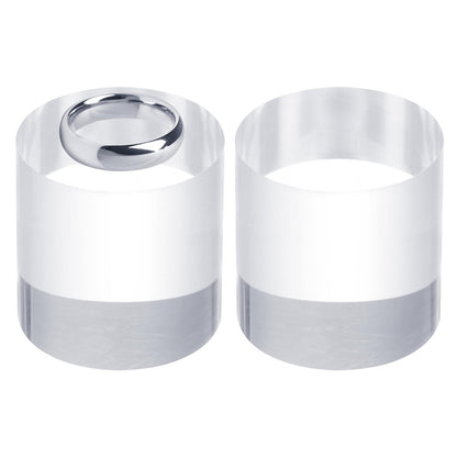 sourcing map 2pcs Acrylic Cylinder Display Blocks, 30 x 30 mm/1.2" x 1.2" Clear Jewelry Display Base Polished Cube Riser Stand Display Holder Base