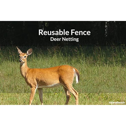 AlpineReach Garden Netting 2m x 20m Extra Strong Woven Mesh Bird Netting Heavy Duty Kit - Protect Plants & Fruit Trees Against Animals & Deer Fencing Protection - Reusable with Cable Ties, Black