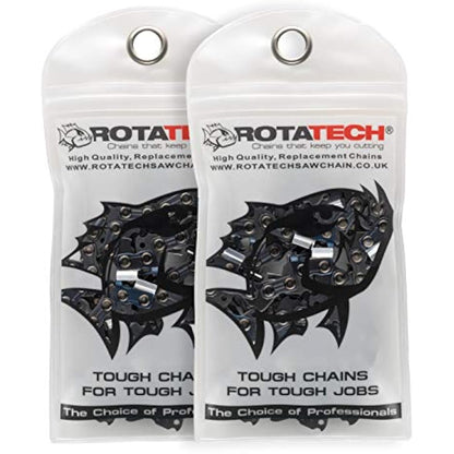 2 (Two) 16" 40cm Rotatech Chainsaw Saw Chains Fits Bosch AKE40, AKE40S, AKE40-17S, AKE40-18S, AKE40-19S, UniversalChain 18. 3/8" LP Pitch, .043" Gauge, 57 Drive Links.