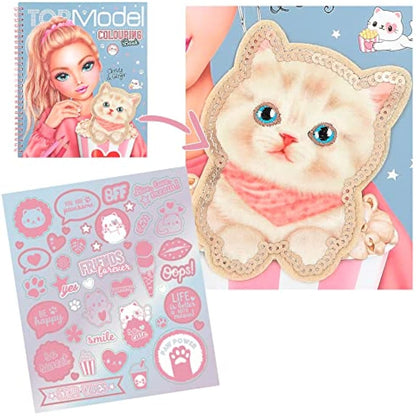 Depesche TOPModel Cutie Star 12434 Colouring Book Set with 40 Pages for Designing Fashion Outfits and a Sticker Sheet