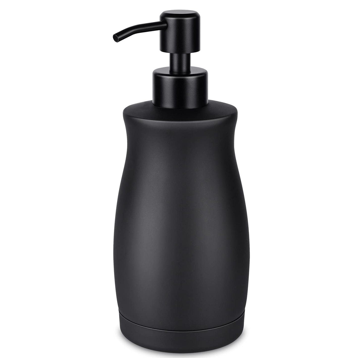 LALA DOLCE Stainless Steel Countertop Matte Black Soap Dispenser Liquid Bottle for Kitchen & Bathroom Hand Dish Lotion (Matte Black, 390ml/13oz)