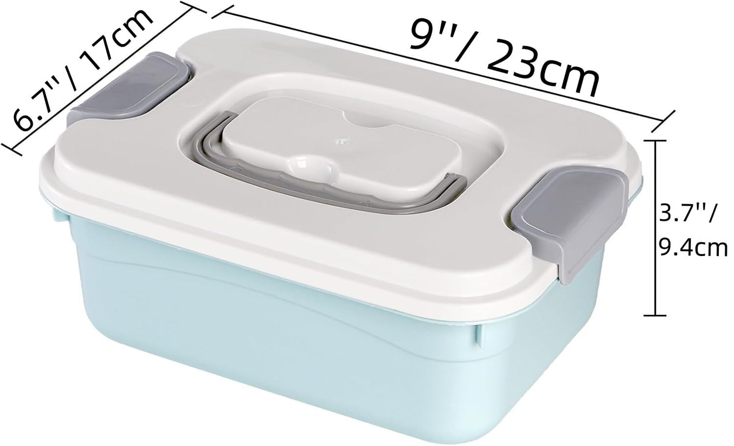 Elsjoy Set of 6 Small Plastic Storage Box With Lid and Handle, 2L Latch Storage Box Bins Stackable Storage Container
