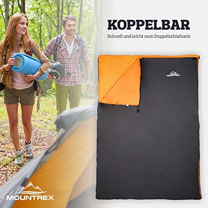 MOUNTREX® Sleeping Bag - Small Pack Size & Ultralight (700g) Summer Blanket Sleeping Bag - Camping, Travel, Festival - Adults
