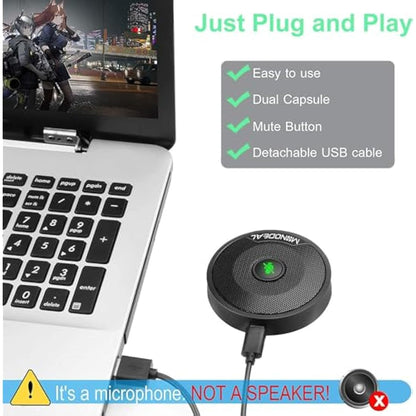 Monodeal USB microphone, Conference Microphone with Mute Button,pc microphone conference Upgraded USB for Laptop PC, Computer Zoom, Virtual School, Video Meeting, Skype