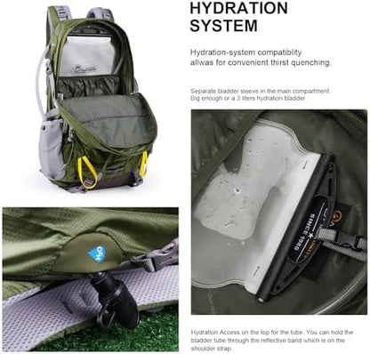 MOUNTAINTOP 40L Hiking Backpacks Trekking Rucksack Light Daypacks for Travel Camping Climbing Mountaineer Outdoor Sport