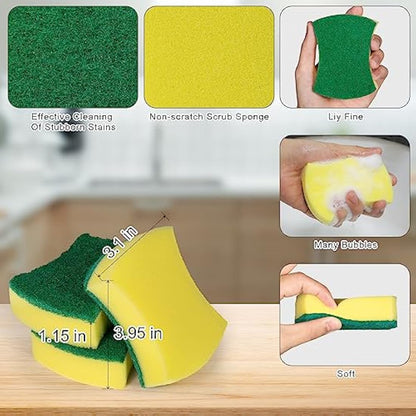 300 Pack Kitchen Cleaning Sponges, Eco Non-Scratch for Dish,Scrub Sponges…
