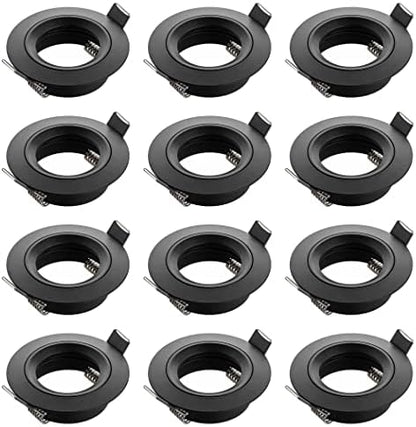 SEBSON Downlights with GU10 Lamp Holder - Recessed Ceiling Lights - Spotlight Mounting Frame Aluminium - Hole Ø65mm (min. 60mm, max. 70mm) - Set of 12