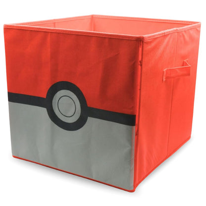 HOX Kids Pokemon Pokeball Collapsible Storage Boxes with Handles Durable Fabric Foldable Storage Cubes | Compatible Ikea Kallax Furniture