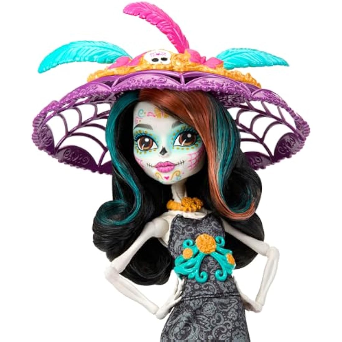 Monster High Doll, Skelita Calaveras Día De Muertos 2024 Howliday Collectible with La Catrina Hat, Papel Picado Dress, and Displayable Packaging, HXH99