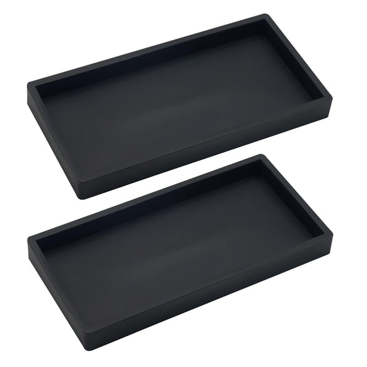 2pcs Mini Bathroom Vanity Tray,Resin Cosmetics Organiser Dish,Soap Dispenser Tray, Toilet Tank Storage Holder,Bathtub Countertop Organizer for Bath