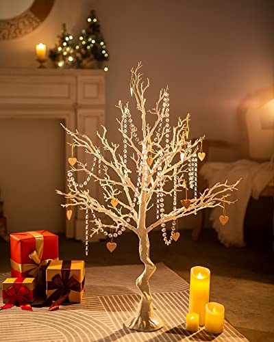 Sziqiqi 105cm White Twig Tree Easter Tree Centrepieces for Indoor Outdoor, Large Decorative Tree Branches Xmas Tall Ornamental Wishing Tree for