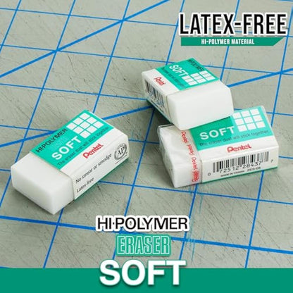 Pentel Hi-Polymer Soft Eraser, 36 Pack