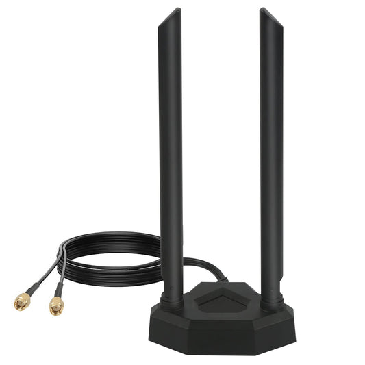 Nelawya Dual Band WiFi Antenna 8dBi 2.4GHz 5GHz 5.8GHz Magnetic Base RP-SMA Adapter Indoor Antenna Compatible with WiFi Security Card WLAN PCI