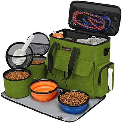 Airline Approved Pet Travel Bag, Weekend Travel Set for Dog and Cat, Tote Organizer with Multi-Function Pockets