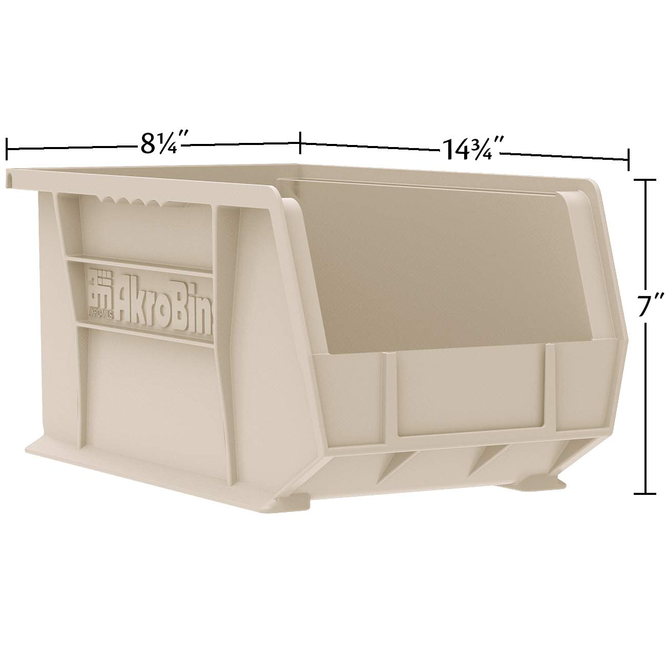 Akro-Mils 30240 Plastic Storage Stacking Hanging Akro Bin, 15-Inch by 8-Inch by 7-Inch, Stone, Case of 12