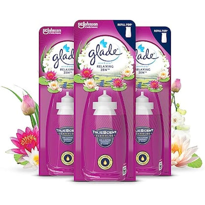 Glade Sense & Spray Air Freshener Refill, Motion Activated Automatic Room Spray and Odour Eliminator for Home, Relaxing Zen, Pack of 3 (3 x 18ml)