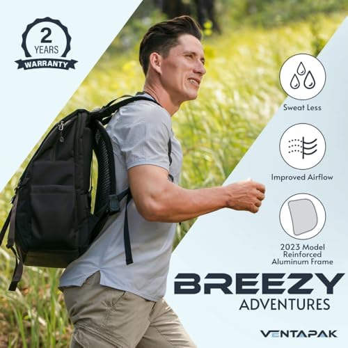 VentaPak Lightweight Ventilation Backpack Spacer - External Mesh Frame for Hiking & Biking Backpacks - Ventilation for Airflow Sweat Reducing