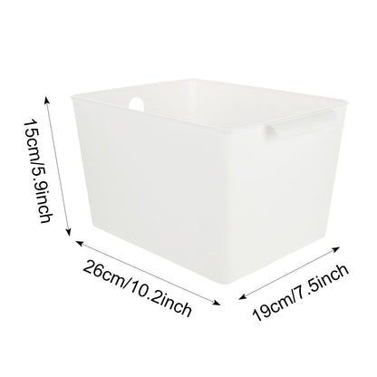 ASelected 4Pcs Plastic Storage Boxes With Handle White Box 26X19X15Cm Cupboard Storage Boxes Plastic Storage Basket Kitchen Cupboard Home And