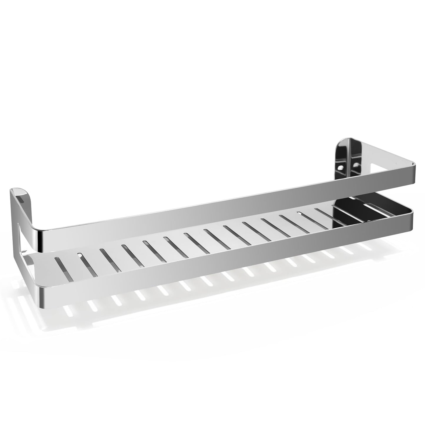 QL Shower Shelf,Stainless Steel Bathroom Rack,Bathroom and Kitchen Wall Organiser,Shampoo Holder 40CM,Chrome