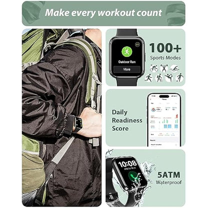 Smart Watch for Men Women (Answer/Make Call), Alexa Built-in, 1.8" Touch Screen Fitness Watch with SpO2 Heart Rate Sleep Monitor, 100 Sport, IP68 Waterproof Step Counter Smartwatch for iPhone Android