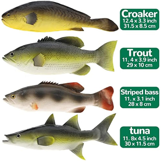 Gresorth 4 PCS Fake Fish Ornament Artificial Food Model Decoration Home Party Garden Kitchen Shop Display Lifelike Hanging Toys Model