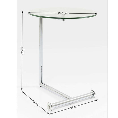 KARE Design Side Buffet Easy Living Black, 46 cm Diameter, Modern, Stainless Steel, Glass, Round Living Room Buffet, Bedside Buffet, Coffee Buffet