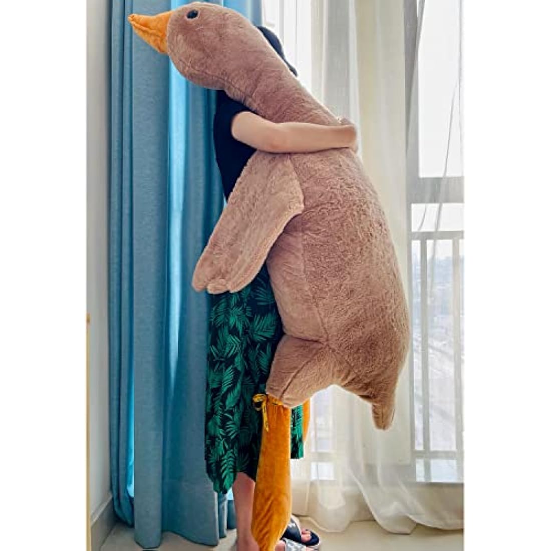 Tanha Goose Plush Stuffed Animals (Brown, 190cm/75inch)