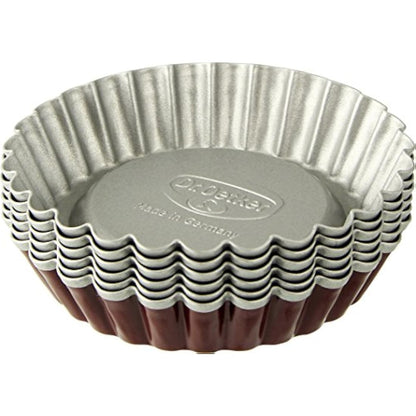 Dr.Oetker Tartelets Moulds Classic Set of 6 Ø10 cm in Brown-Silver, 10 x 10 x 3 cm