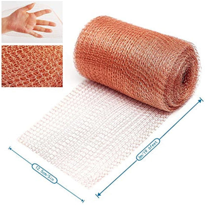 Pure Copper Mesh Rodent Pest Control, 20 Feet Fine Wire Mesh Roll for Mouse Hole Filler, Rat Snail Slug Deterrent & Trap for Indoors, Garden