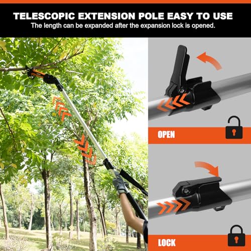 Telescopic Extension Pole for Kebtek New KT940, KTE-35, KT933 Electric Scissors -1.7M-2.4M (KT-Pole Only Pole)