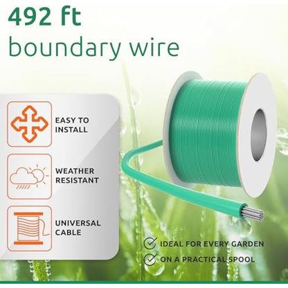 ECENCE Boundary Wire 492ft - Compatible with Robotic Lawnmowers, incl. Husqvarna - Perimeter Wire Ø0.13Inch, 17AWG Conductor - Universal Guide Wire