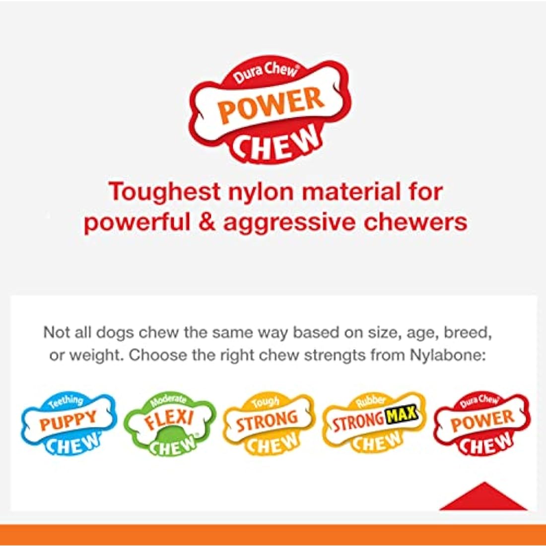 Nylabone Extreme Tough Dog Chew Toy, Double Bend Bone, Cleans Teeth, Bacon Flavour, Medium, for Dogs Up to 16 kg