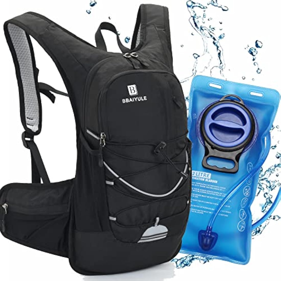 BBAIYULE® hydration backpack with hydration bladder 2L, BPA-free| Water backpack |cycling backpack with hydration system |running backpack ultra light 380g | biking,hiking,walking