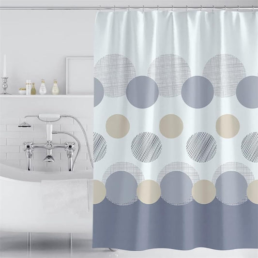 Lkw Ogechi 220x200 CM Waterproof Shower Curtain Big Dot, 180-300 CM Extra Wide Grey Shower Curtain Weighted Hem, Mildew Resistant Shower Curtains Big